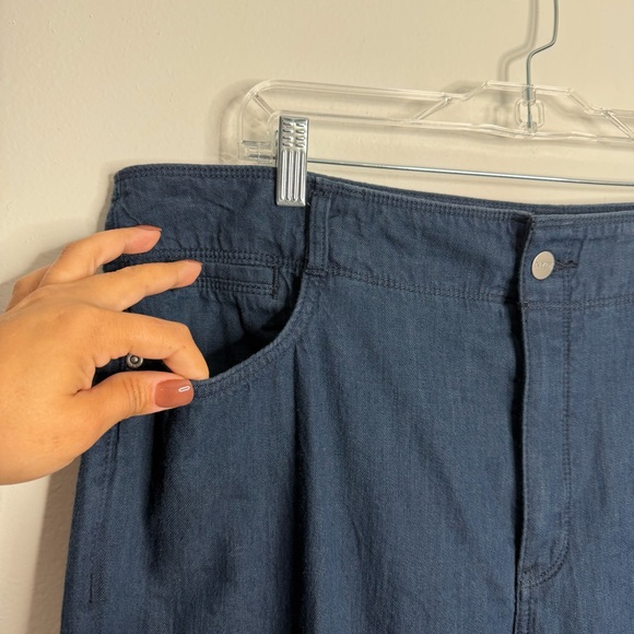 NYDJ Brigitte High Rise Wide‎ Leg Capri Serendipit Blue Wash NWT Size 16 Casual - Picture 9 of 11